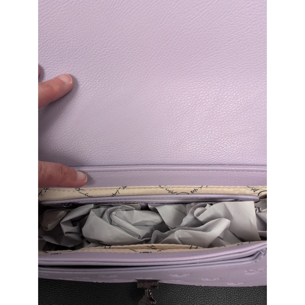 BETSEY JOHNSON Purse Skulls Embossed Crossbody Bag XOMARCI‎ Lavender NWT - Picture 7 of 8